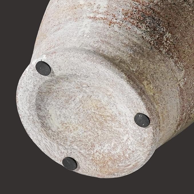 Sunddo 8 inch Rustic Vase for Home Decor, Farmhouse Terracotta Decorative Vase with Handles, Centerpiece Table Decorations, Distressed Living Room, Shelf, Mantle, Entryway, Table Decor