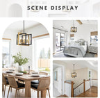 ANKYLHUA Black Gold Chandelier,6-Lights Ceiling Light Fixture E12,Adjustable Hight Pendant Lights Kitchen Island,Chandeliers for Dining Room,Bedroom,Entryway,Foyer