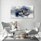 Mofutinpo Black and Blue Abstract Wall Art: Large, Modern Canvas Wall Art for Living Room, Bedroom, Office Decorations - Blue, Grey, Black and White Wall Decor Paintings & Pictures 20×40