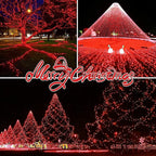 300LIGHTS(2*150L) RED Extra-Bright with End Connectors Christmas Decorative Lights 19.44m UL Certified Mini String Light Set Waterproof for Home Garden Holiday Tree Party Patio Decor Wedding