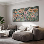 SIGNWIN 24"x46" Extra Large Framed Wall Art Whimsical Garden Bloom, Colorful Abstract Floral for Home Living Room Bedroom Decor (Frame Assembly Required)