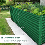 Land Guard 6x3x3ft Rectangular Galvanized Raised Garden Beds, Large-Capacity Metal Planter Box Outdoor, Durable Deep Raised Garden Bed 3ft Tall, Raised Beds for Gardening Vegetables, Forest Green