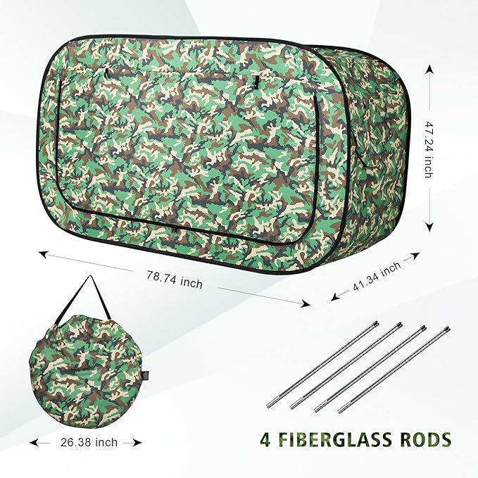 Bed Tent Twin Bed Canopy Portable Dream Tent for Adult Indoor Sleeping Tents with 2 Doors Breathable Private Space Tents, Green Camouflage