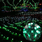 Green Wide Angle LED Christmas Lights, 64.8 Ft 300 Count, Pack of 3 Strands 21.9 Ft 100 Lights UL Certified Commercial Grade Green Wire 5mm Holiday String Light