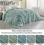GONAAP Fuzzy Faux Fur Throw Blanket Queen Size Ice Blue Super Soft Cozy Plush Fuzzy Shaggy Blanket for Couch Sofa Bed (Ice Blue, Queen(90"x90"))