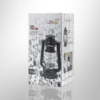 YAKii LED Vintage Lantern Metal Hanging Hurricane Lantern 12 LED Dimmer Switch Cold White Battery Operated Power Outage Indoor Camping Lighting Outdoor Brooklyn Decoration (Black Pack of 8)