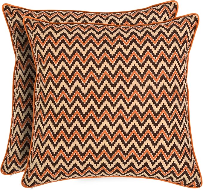 Ridhi Burgundy Preppy Grandmillennial Pillow Covers Set of 2-16" x 16" Cotton Throw Pillow Covers for Couch, Sofa, Bed - Floral Cushion Covers for Thanksgiving, Home Decor