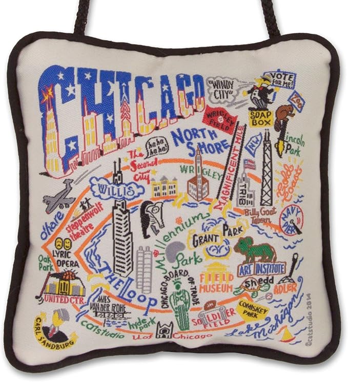 Catstudio Chicago Mini Pillow Christmas Ornament | Wonderful and Decor