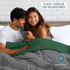 Bare Home Full Comforter - Reversible Colors - Goose Down Alternative - Ultra-Soft - Premium 1800 Series - All Season Warmth - Bedding Comforter (Full, Grey/Forest Green)