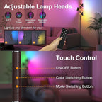 RGB Tree Floor Lamp for Living Room, Stepless Dimmable Tall Standing Lamp with Remote, Touch Control and 3 Rotatable Light, Bright LED Lights for Bedroom with 4 Color-Changing, Oil Rubbed Bronze