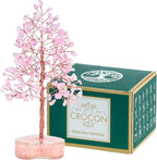 Crocon Rose Quartz Heart Shape Base Crystal Tree Gifts for Women, Healing Crystals Tree of Life Present Crystal Feng Shui Bonsai Trees for Positive Energy Good Luck Home & Office Decoration Gifts