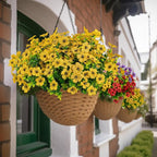 10 Bundles Artificial Faux Flowers for Outdoor,10Pcs Fake Flowers for Home Decor,Plastic Flowers Shrubs Lifelike Artificial Greenery Home Porch Stems Outside Decor(Yellow