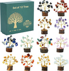 Crocon 12 Crystal Tree of Life Return Gifts Birthday Gifts for Women Chakra Healing Crystals & Stones for Positive Energy Good Luck Home and Office Decor Party Favor Gift for Mom & Dad Housewarming