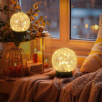 Beautyard Solar Globe Lights Outdoor USB Charged Garden Decor 3.94" Diameter 30LED 1000mAh Solar Globe Lights for Outdoor Indoor Mothers Day Gifts Holiday Decor(3.94'' Medium 4 Pack Warm White)