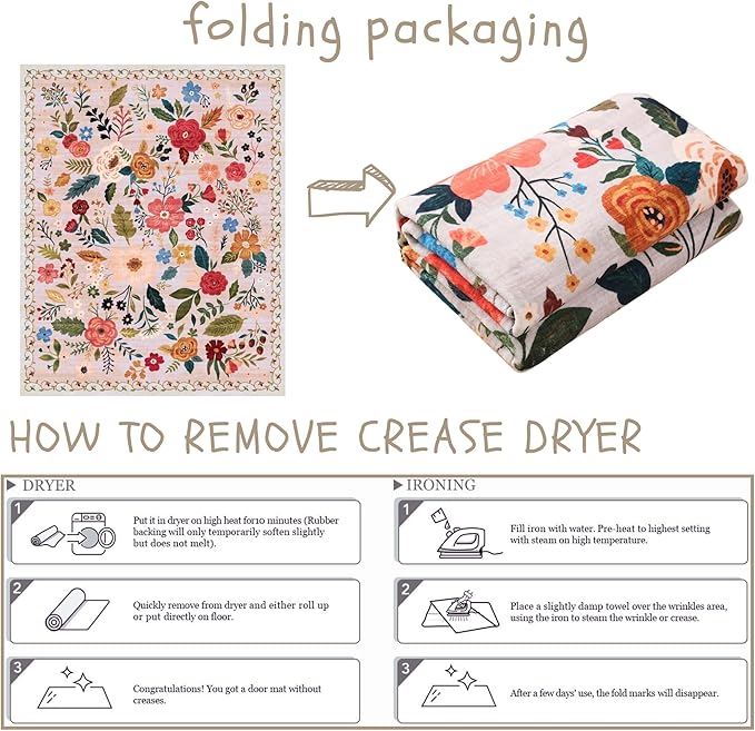 Living Room Rug 5x7 Rug Machine Washable Boho Area Rug Non Slip Floral Vintage Low Pile Large Rugs for Living Room, Bedroom, Farmhouse, Dining Room, Kids Playroom(Beige)