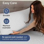 Full Sheets Set 6 Piece - Includes 4 Pillowcases - Bed Sheets Full Size - Soft Hotel Luxury Bedding - Cooling, Comfy & Breathable - 1 Flat & 1 Fitted & 4 Pillowcases w/ Deep Pockets - Grey Stripes