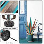 Large Tequila Rustic Sculpture, Agave Plants for Outdoor Patio, Home Decor Hand Painted Metal Garden Statue, Lawn Ornaments Yard Stakes (Blue - L)