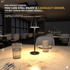 2 Pack LED CordlessTable Lamp,4000mAh Rechargeable Battery Desk lamp,3 Level Brightness Night Light,Minimalist Design, for Couple Dinner/Coffee Table/Restaurant/Bedroom(Black 2pack)