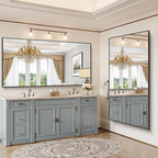 YIROMAN Bathroom Mirror 72"x36", Large Matte Black Bathroom Mirror for Over Sink with Aluminum Frame, Rectangular Vanity Mirror with Right Angle, Wall Mirror Hangs Horizontal or Vertical, Shatterproof