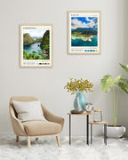 HesenDot Natural OAK Wood Framed Hawaiian Archipelago Wall Art,12x16in Kauai Quality Canvas Wall Print,Classic Urban Landmark Wall Decor for Living Room,Bedroom,Office Gallery Set of 1