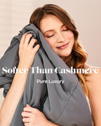 Cooling Comforter Blanket for Hot Sleepers, Full/Queen Soft Cooling Blanket, Double-Sided Cool Bedding for Night Sweats, All-Season Breathable Lightweight Comforter w/Premium Gift Box 90''x90'' Grey