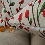 YOUR SMILE Classical Embroidery Jacquard Christmas Red Square Decorative Throw Pillow Case Cushion Cover,12x20 inch