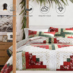 Secgo Handmade Quilted 100% Cotton King Comforter Set for Bed - 100% Cotton Quilts King Size, Black Bedspreads (96 * 108 Inch) with 2 Pillow Shams, Patchwork Reversible Lightweight Bedding