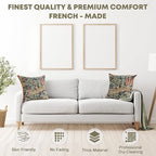 Charlotte Home Furnishings Decorative Tapestry Pillow Cover 19x19 in, Green Hares Couch Throw Pillow Cover, French Country Square Cushion Cases for Living Room Home Decor, Soft Cotton Jacquard Woven