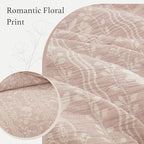 Full Comforter Set -7 Pieces Botanical Almond Pink Comforter Set for All Seasons, Bed in a Bag Full with Flowers Floral Comforter, Sheets, Pillowcases & Shams