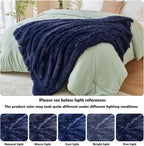 GONAAP Fuzzy Faux Fur Throw Blanket Twin Size Dark Navy Super Soft Cozy Plush Fuzzy Shaggy Blanket for Couch Sofa Bed (Dark Navy, Twin(60"x80"))