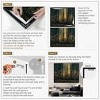 SIGNWIN 46"x60" Extra Large Framed Wall Art Magical Firefly Forest at Twilight, Enchanted Nature Scene for Home Living Room Bedroom Decor (Frame Assembly Required)