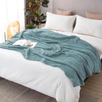 EMME Cotton Muslin Blanket King Size - Soft, Breathable Layering Bedspread Blanket, 108"x90", All Season Gauze, Teal