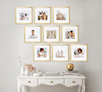 Sheffield Home 9 Piece Gallery Wall Frame Set, 12x12 in. Matted to 8x8 in. (Gold)