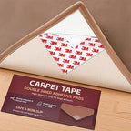 Carpet Tape Double Sided, Heavy Duty Rug Tape for Hardwood Floors, Non-Slip Carpet Adhesive Tape for Area Rugs, Strong Grip, No Residue