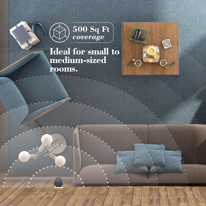 AROMAPLAN Authentic Plug in Waterless Diffuser - Up to 500 Sq. FT Coverage - Nanotechnology Plug in Oil Diffuser for Essential Oils -for Home and Office - Wall Silent & Waterless Oil Diffuser (Black)