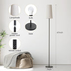 SUNMORY Floor Lamps for Living Room/Bedroom/Office, Standing Lamp with Remote Control, 3 Color Temperature, Dimmable Corner Tall Lamp, Suitable for Modern/Boho/Farmhouse and Other Home Decor Styles