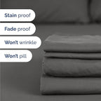 Twin Size 3 Piece Sheet Set - Comfy Breathable & Cooling Bed Sheets Set - Hotel Luxury Bedding for Women, Men, Kids, Teens, Boys & Girls - Deep Pockets, Ultra-Soft, Wrinkle Free - Oeko-Tex - Charcoal