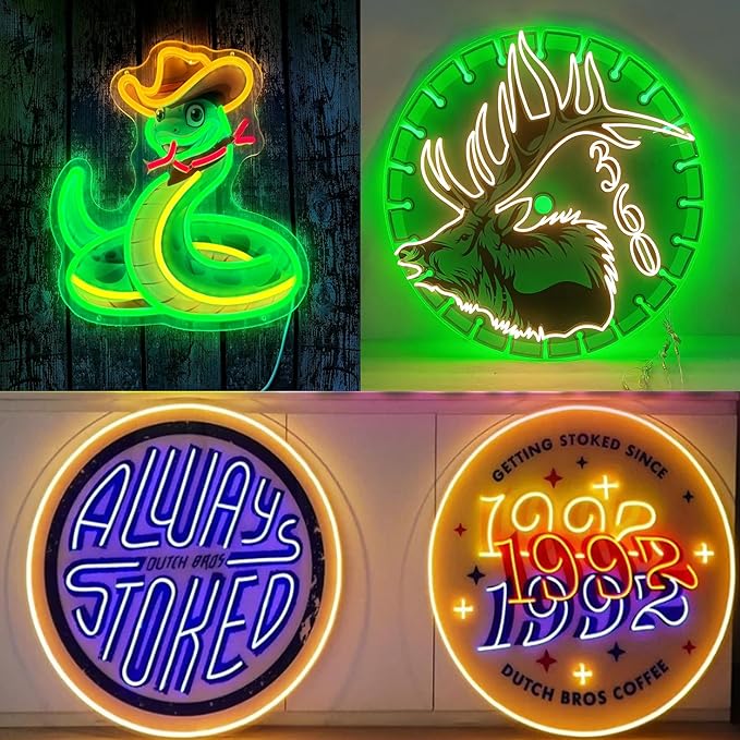 Custom LOGO Neon Sign, Personalized LED Business Logo with UV Printed, Personalized Neon Logo Light Up Sign for Business, Large Dimmable/RGB Customize Picture Logo for Studio Spa Nail Bar Shop Decor