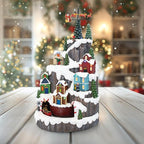 Santa Hill Town Train Mountain LED Lights Christmas Village with Motion and Sound 10" x 10" x 17.5"