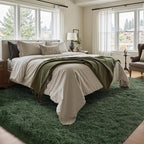 6x9 Ft Large Green Area Rug for Bedroom Living Room, Ultra Soft Fluffy Furry Rugs for Classroom Indoor Floor, Aesthetic Carpet for Kids Home Decor