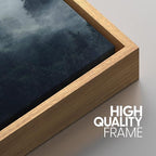 SIGNWIN Framed Canvas Print Wall Art Woodland Nursery Decor Set Misty Mountain Range Pine Tree Forest Nature Realism Decorative Rustic Chic for Living Room, Bedroom, Office - 16"x24"x3 Natural