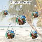 Stained Glass Window Hanging - Santa Claus Gift BoxSuncatcher for Doors Home Christmas Decoration Winter Sun Catcher Thanksgiving New Year Birthday Gift for Women Men Mom Nana 6.3 in