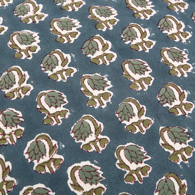 Ridhi Modern Farmhouse Pillow Covers Decorative Cotton Throw Pillow Covers Set of 2 Peacock Blue Cushion Covers for Boho Couch Sofa Bed Living Room Spring Home Decor 18x18