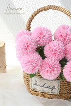 Floroom 12pcs Pink Faux Silk Mums Artificial Flowers Bulk Fake Chrysanthemums with Stems for DIY Wedding Table Centerpieces Floral Arrangements Vase Fillers Home Decorations