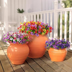 INQCMY Artificial Flowers for Outdoors Faux Plants Fake Flowers Spring Summer Decoration,12 Bundles Faux Silk Colorful Daisy Realistic UV Resistant for Outside Home Planter Window Porch Patio Yard