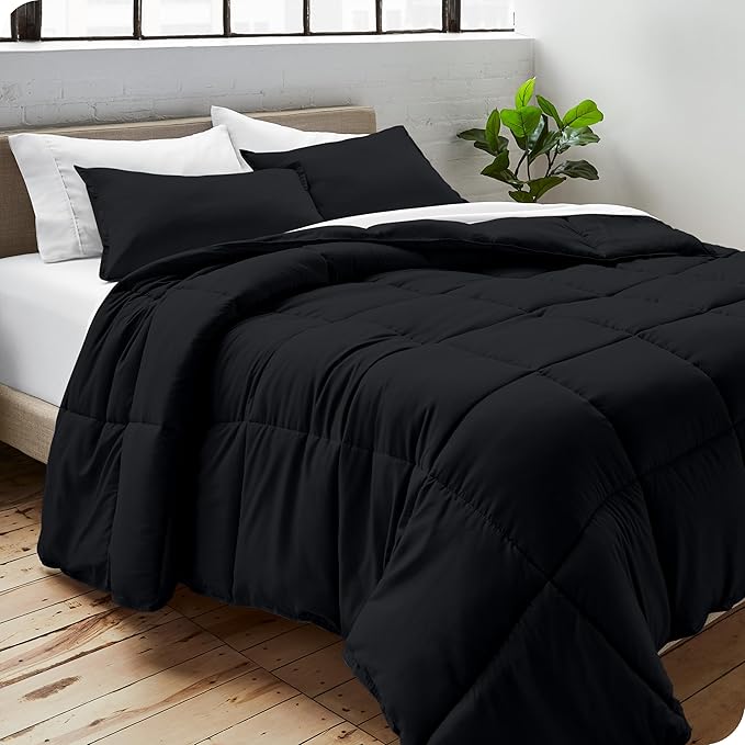 Bare Home Duvet Insert Comforter - King/California King - Goose Down Alternative - Ultra-Soft - Premium 1800 Series - All Season Warmth - Bedding Comforter (King/Cal King, Black)