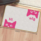 Mingnei Hi Bye Cat Welcome Doormat Door Mat for Home Kitchen Entrance,Cat Door Mat,Funny Black Lover Floor Mats for House Front Indoor Inside Outdoor Outside Entryway Rug 30x17 Welcome Mat (Color-3)