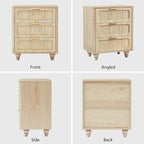 3 Drawer Dresser for Bedroom, Mid Century Modern Closet Dressers Chest of Drawers, Fluted Wood Wide Nightstand Storage Dresser with Drawers for Living Room, Dressing Room, Entryway, Hallway, Natural