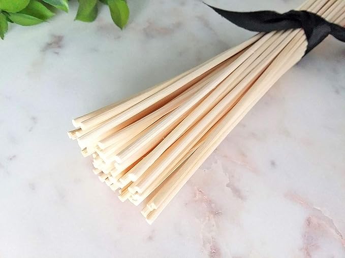 LOVSPA Reed Diffuser Sticks, Set of 80 Wood Rattan Replacement Reed Sticks for Diffuser Oil Bottles, 10 Bundles of 8 (8 inch)