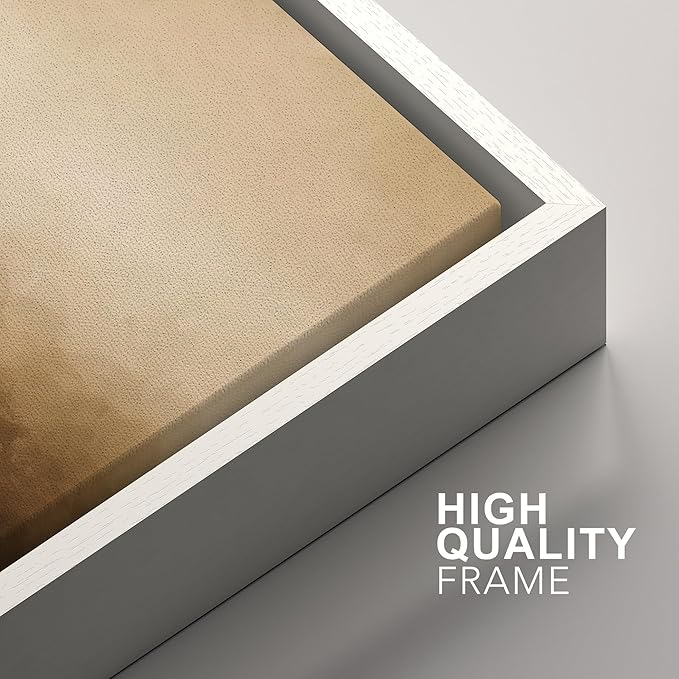 SIGNFORD Framed Canvas Print Wall Art Set Minimalist Gradient Brown Abstract Neutral Illustration Modern Art Decorative Nordic Nature for Living Room, Bedroom, Office - 16"x24"x2 White